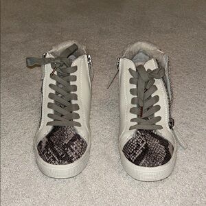 Dolce Vita White and Gray High-Top Sneakers